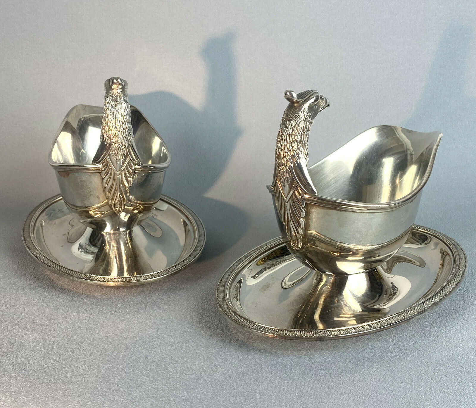 Pair of gooseneck sausages model Malmaison by Maison Christofle XXth