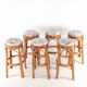 Set of 6 rattan stools