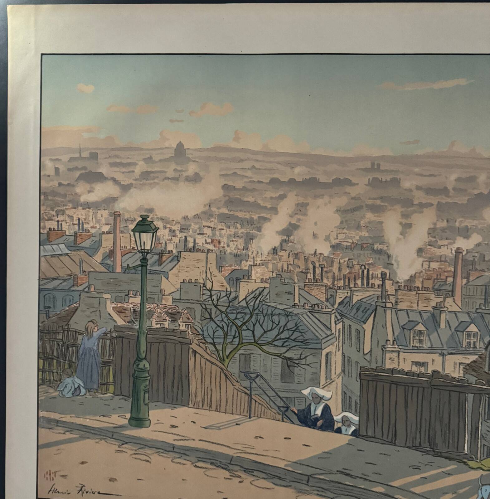 Lithograph by Henri Rivière, Parisian Landscapes, Paris seen from Montmartre