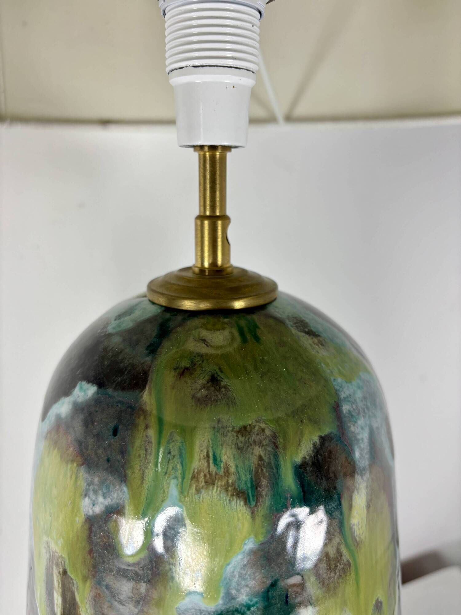 Sculptural lamp in glazed ceramic, Scandinavian style, 1970s.
