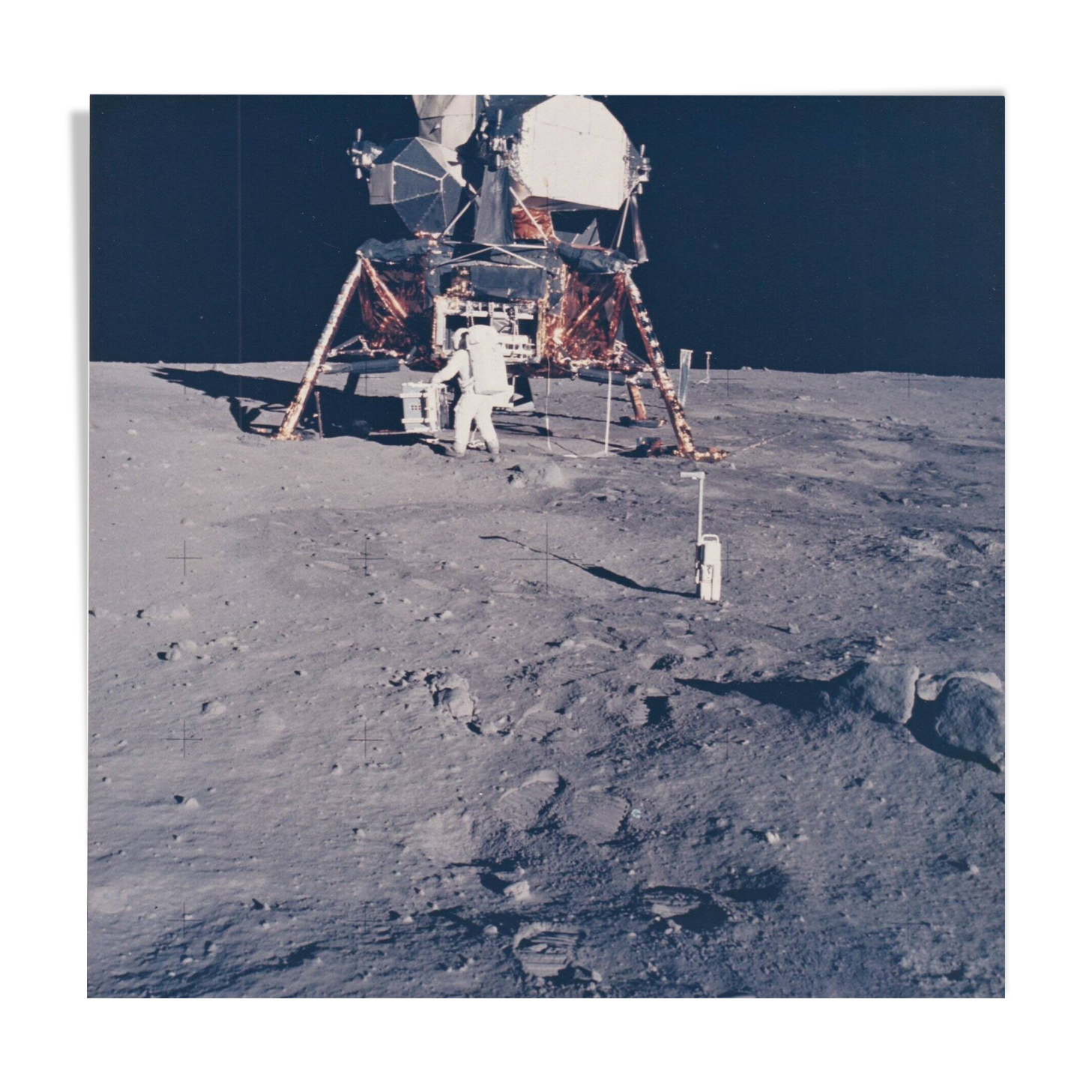 Superb historical chromogenic photograph from 1969 1st step on the moon.