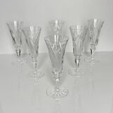 6 Saint-Louis Crystal Champagne Flutes | Camargue Model | 20th Century