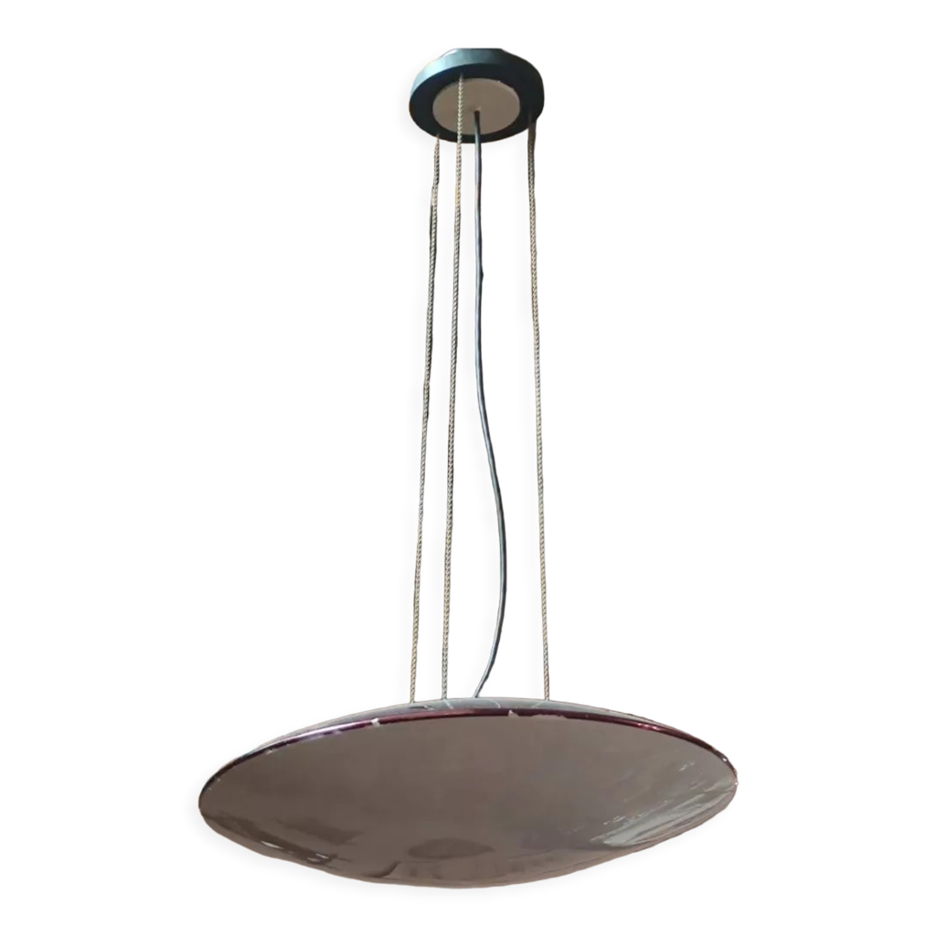 Suspension design années 1970 opaline eglomisé Selency