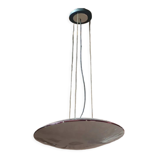 Suspension design années 1970 opaline eglomisé — Beyit