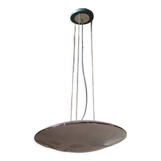 Suspension lamp design 1970s opaline eglomisé