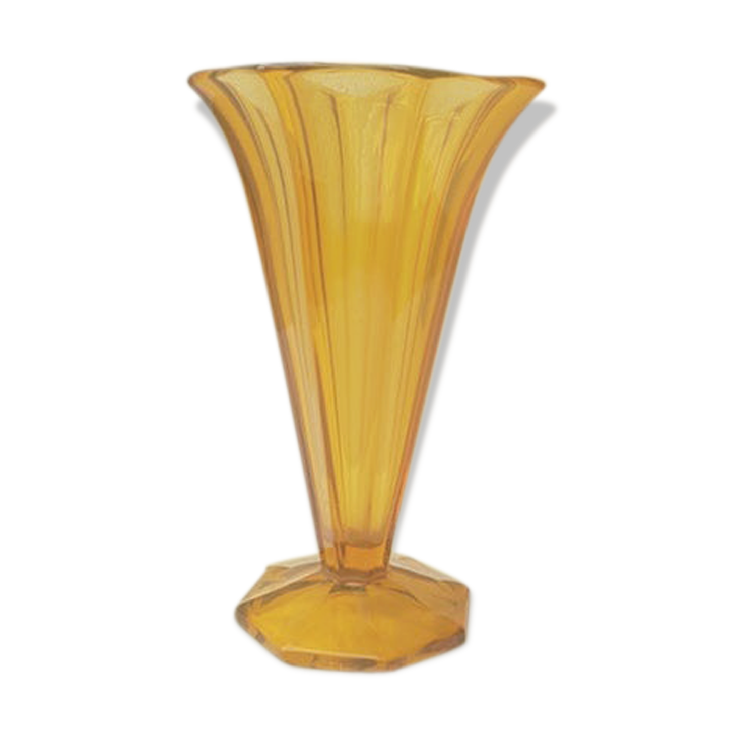Art Deco amber glass vase