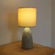 Sage green table lamp with cream lampshade – organic style bedside lamp