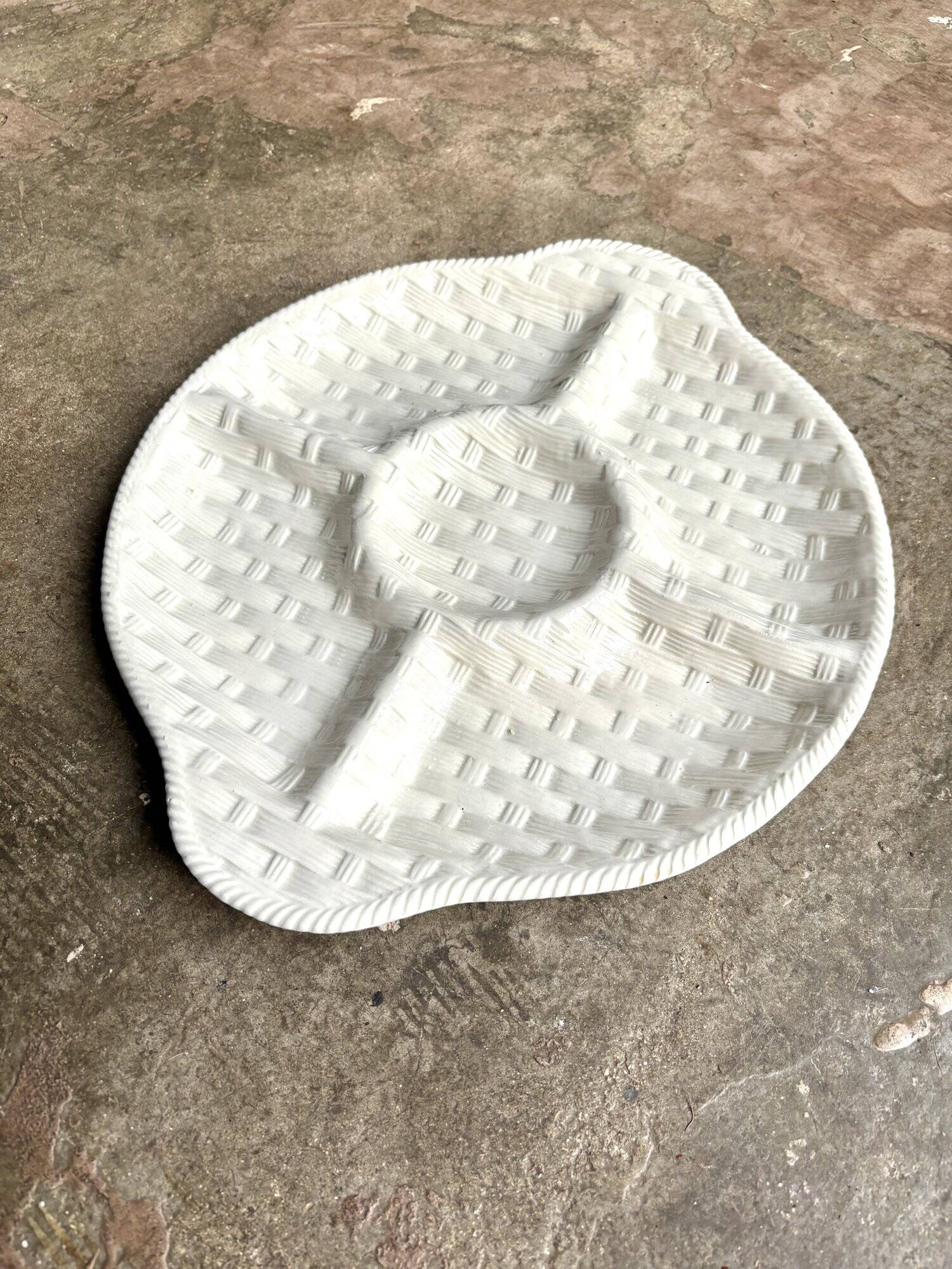 Italian woven earthenware compartment dish