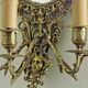 french antique Louis XlV bronze beveled mirror with 3 lights