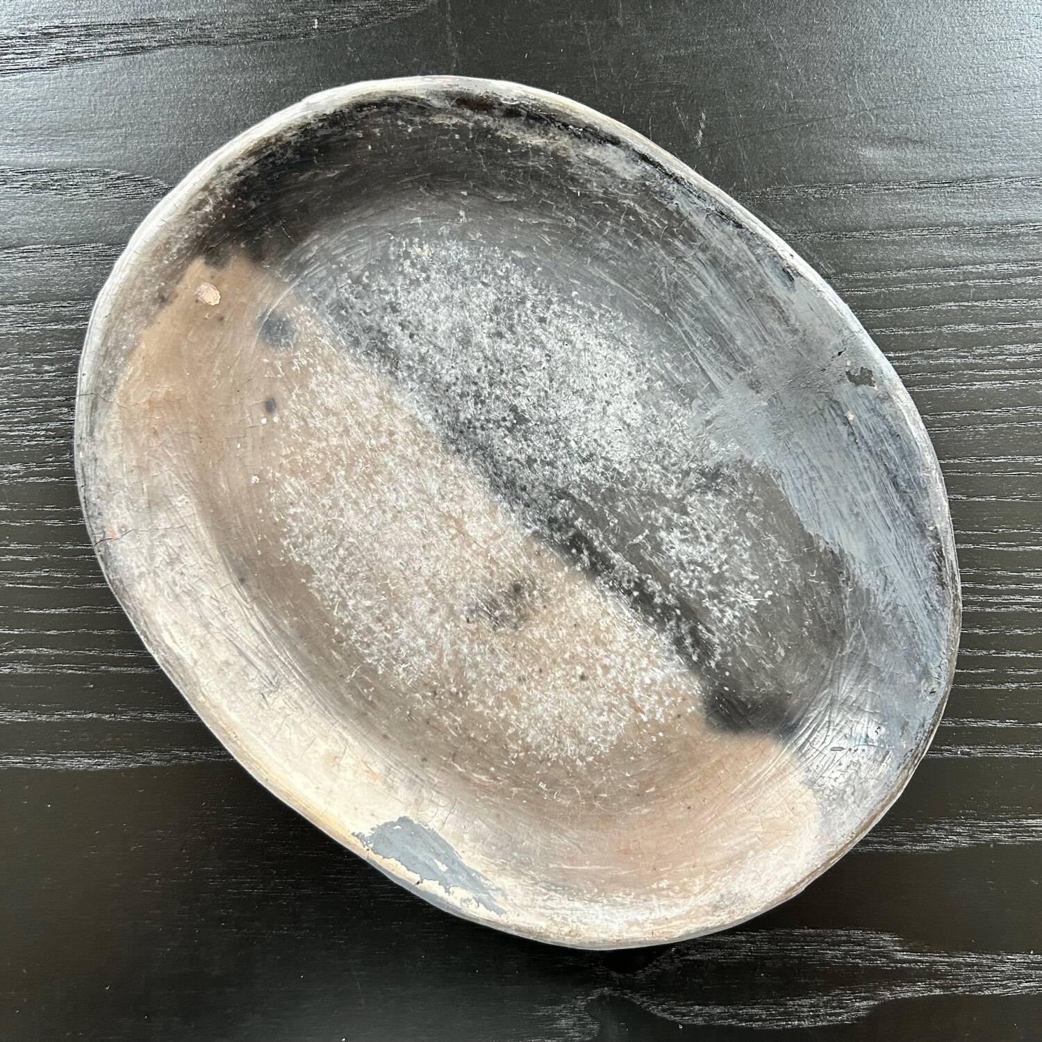 Handmade clay and ash dish