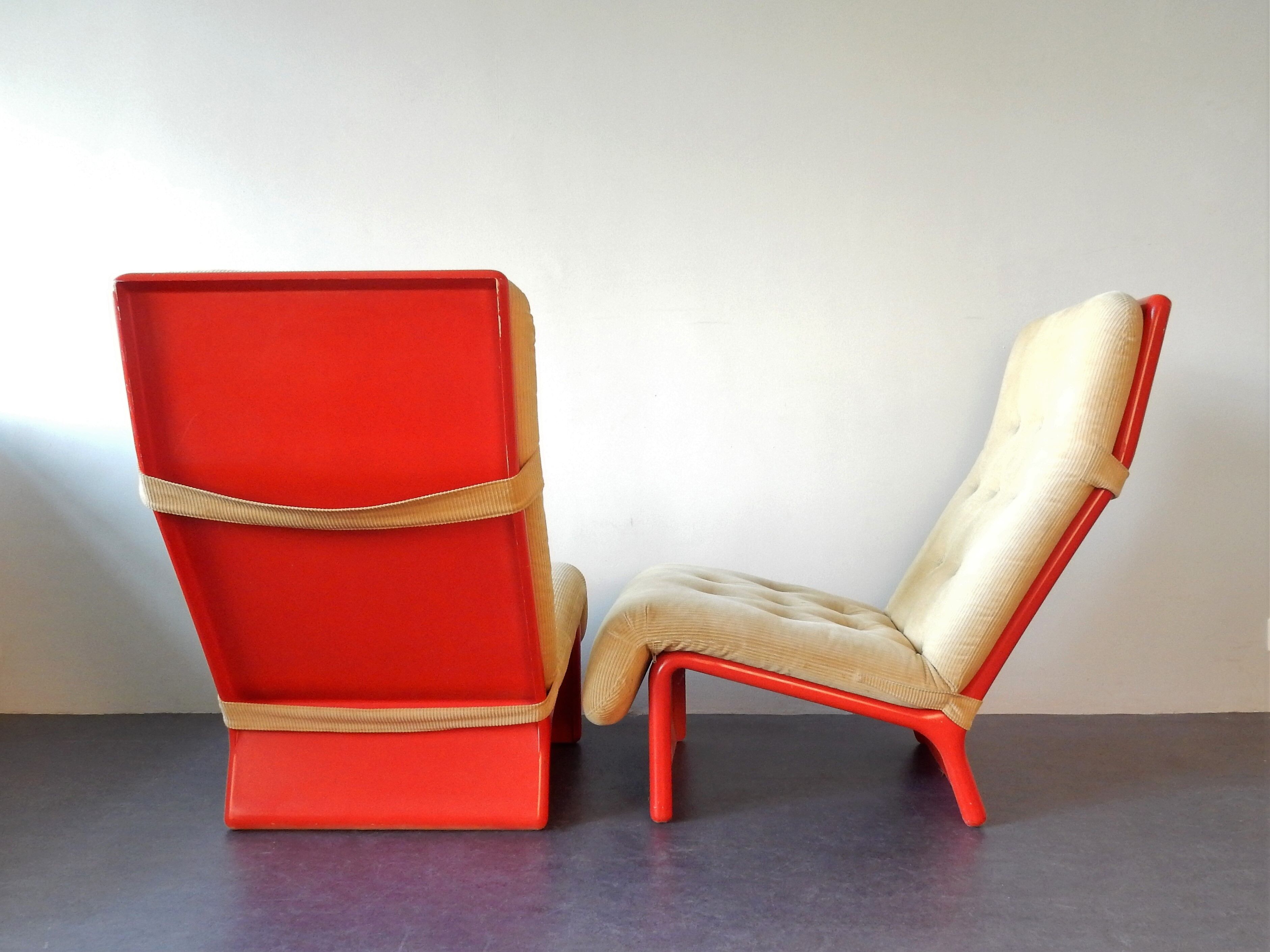 Set of 2 rare lounge chairs for Cado, Denmark 1960