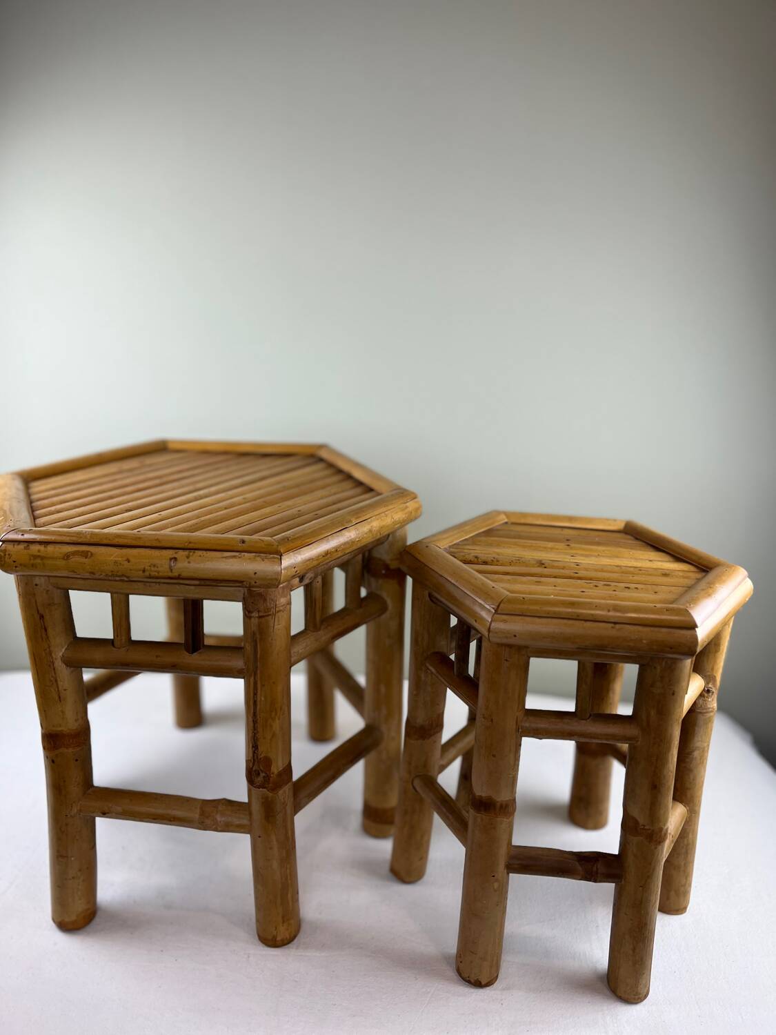 Vintage bamboo side table
