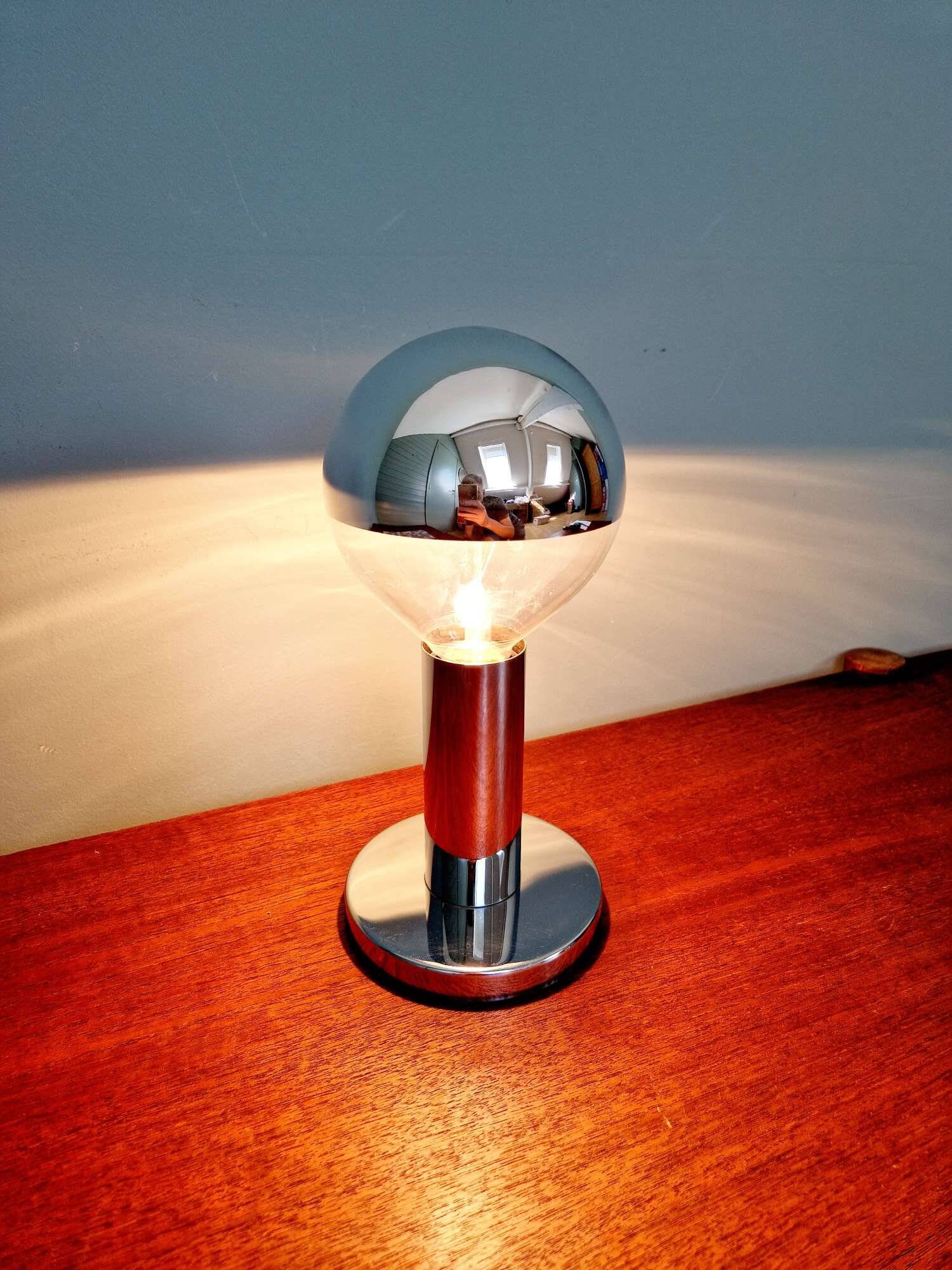 Space Age chrome metal table lamp, 1970s