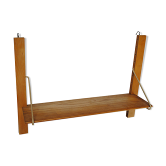 Wooden and metal wall shelf