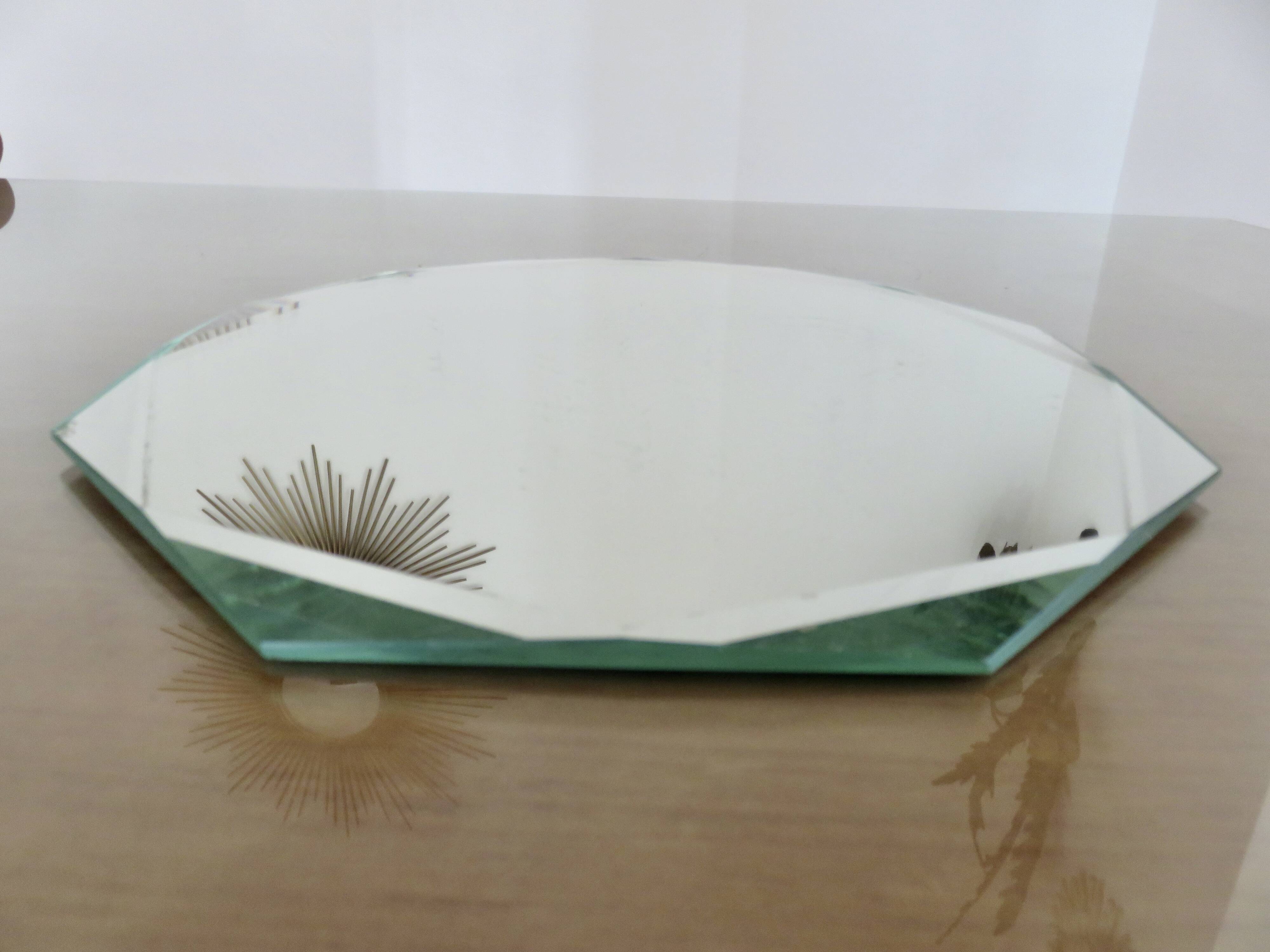 Miroir octogonal biseauté, années 40-50