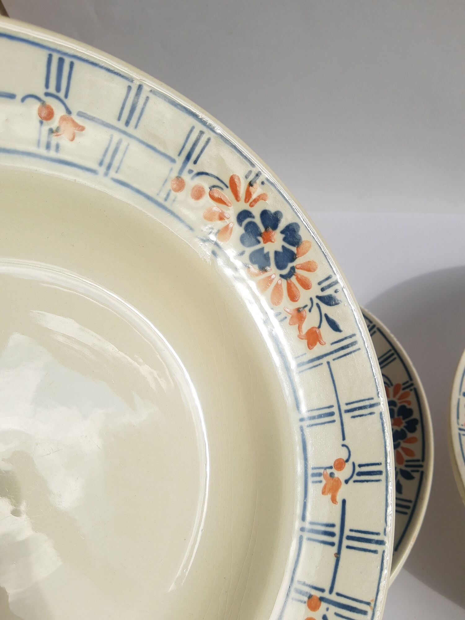 Set of 6 hollow plates Badonvillers chavillé vintage