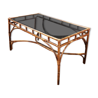 Bamboo table and smoked glass by Dal Vera