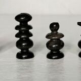 Small chessboard in coral marble and black marble - Italy - Second half of the twentieth century