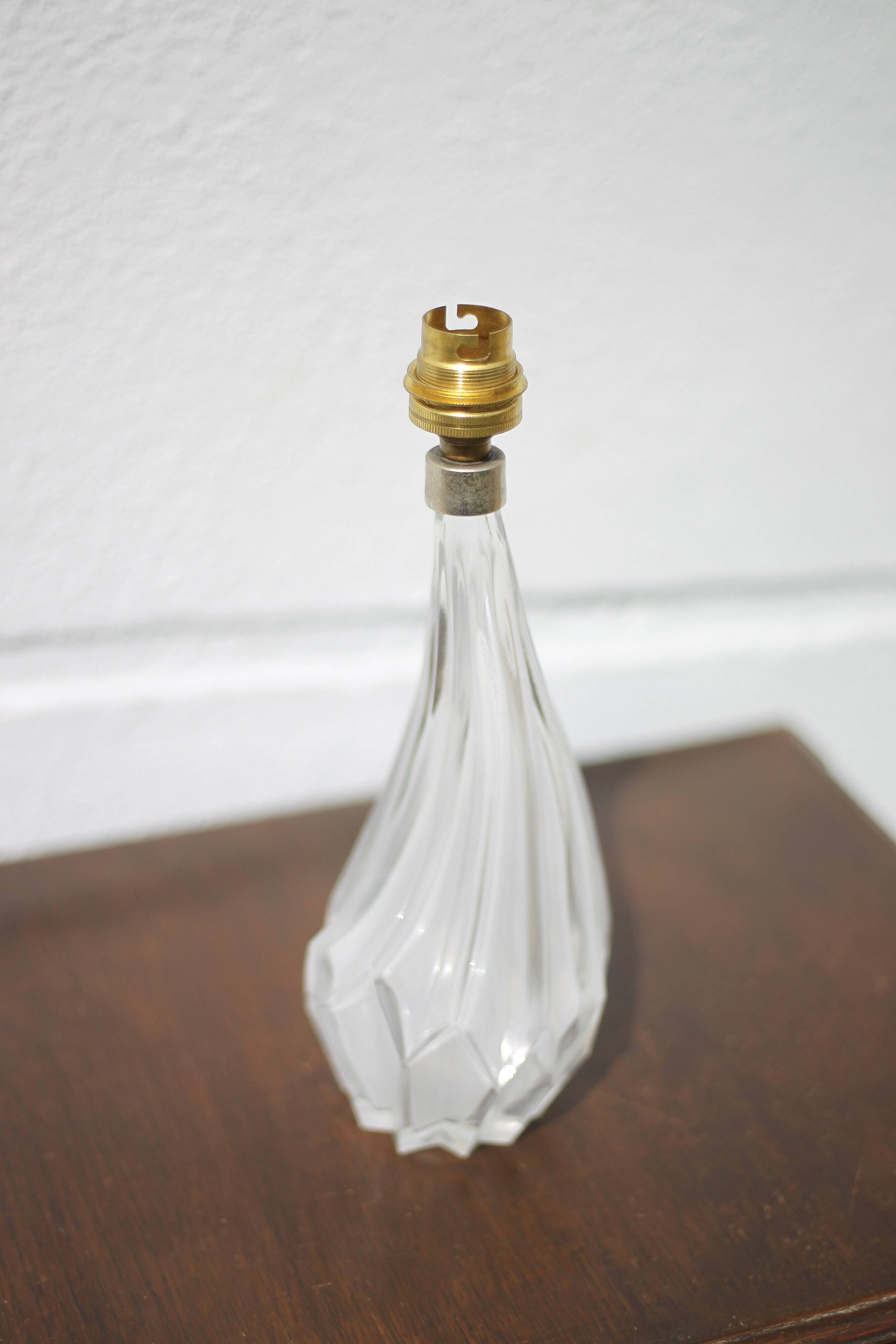 Vintage lamp, crystal lamp, table lamp, bedside lamp, asymmetrical lamp, 50's