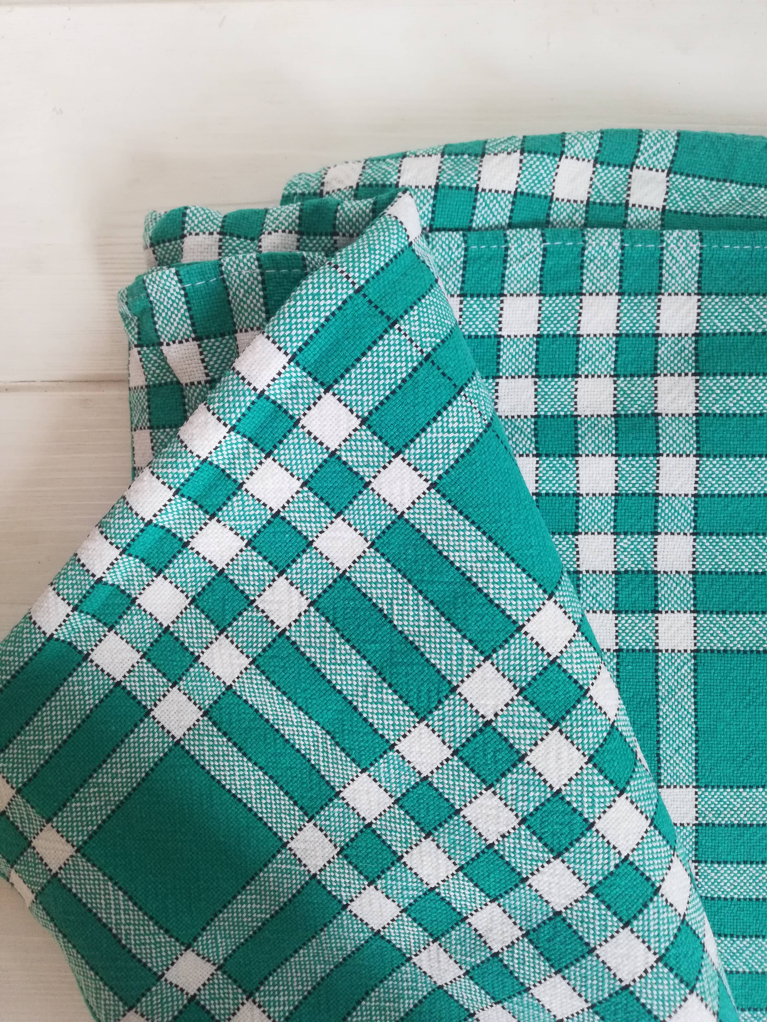 Vintage gingham tablecloth 250 x 150