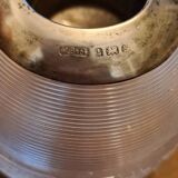 Antique Victorian Glass and Silver Matchpot 1897