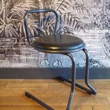 1980 steel and leatherette stool