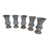 Set of 5 cast iron vases from 1900 from Charleville-Mézières