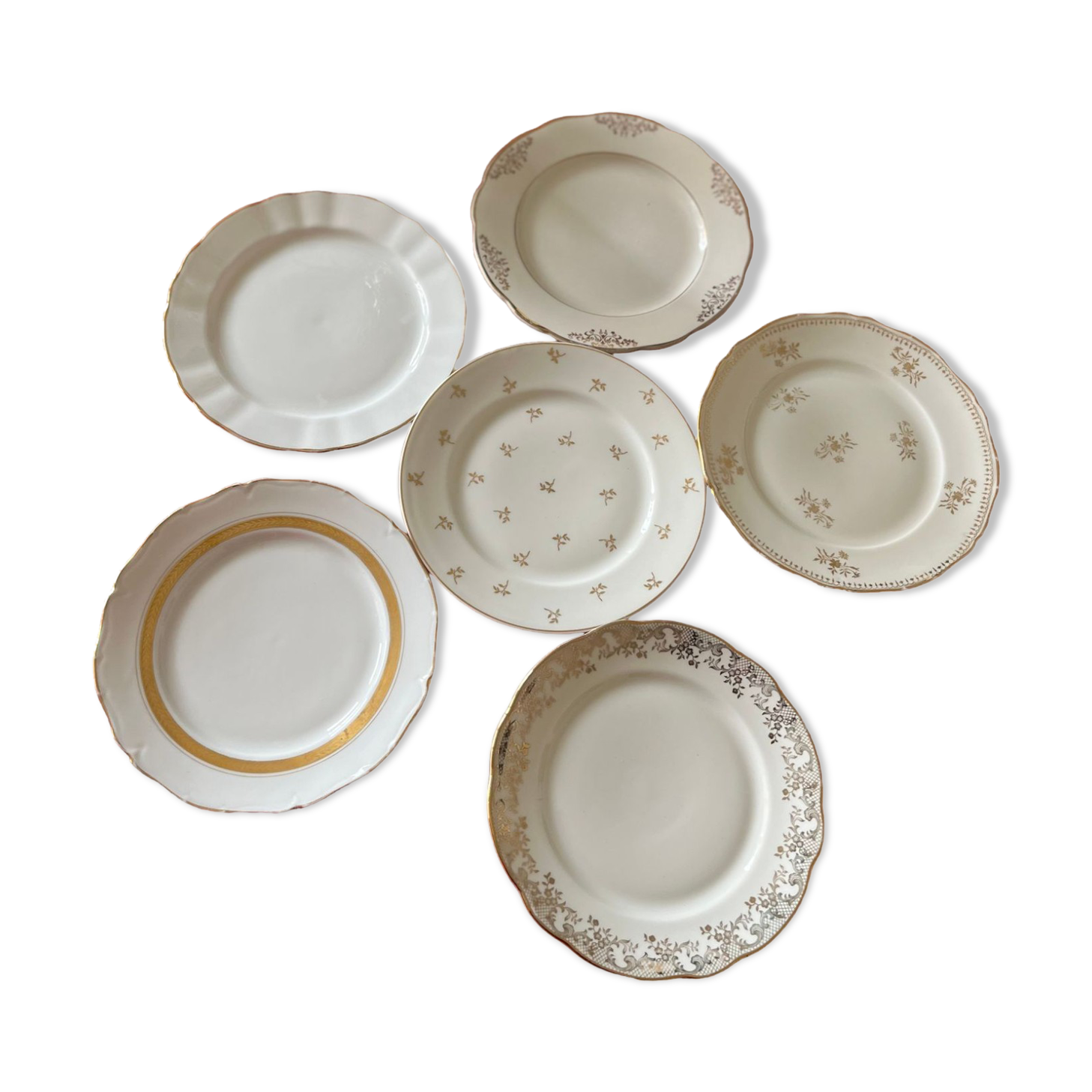 Mismatched dessert plates
