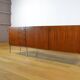 Mahogany Enfilade & Chrome Legs by Luigi Bartolini Vintage 1960