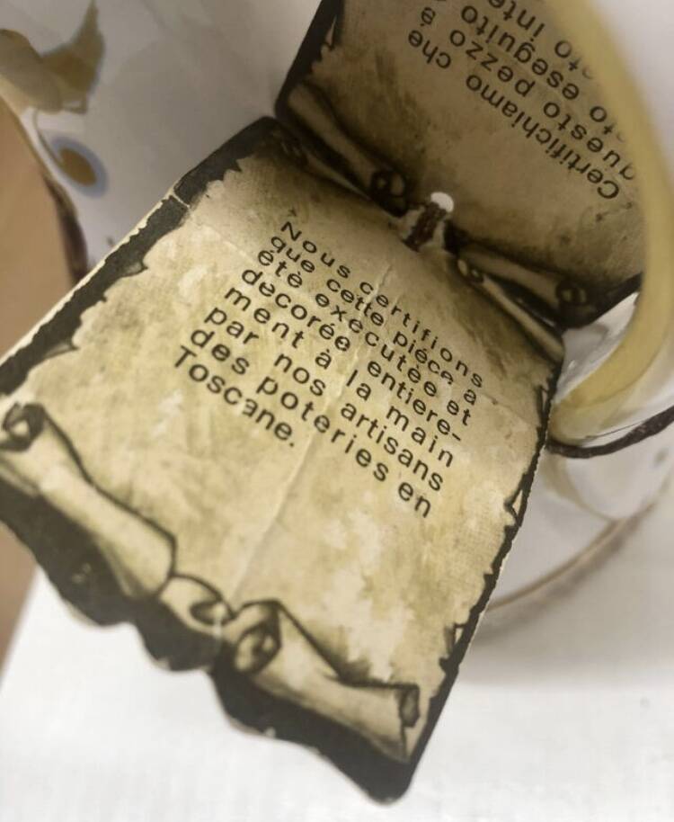 Pitcher decorated with grapes Fratelli Fanciullaci