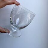 Set of 5 round crystal wine glasses engraved 50s