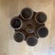 Rotating Display Stand 6 Egg Cups Olive Wood & Teak 1960s Vintage