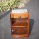 Bedside table, wooden nightstand with marble plate, art deco furniture, vintage furniture