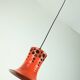 Mid century pendant light with orange ceramic shade 1970s