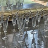 Series of 11 Sèvres crystal wine glasses Niagara model of the 1950s
