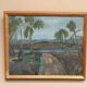 Original Mid Century Scandinavian Oil On Canvas – Path “H.E.” (1960) – Signed – Vintage & Framed – 52 × 43 Cm (20.5" × 16.9")