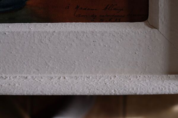 Tableau bouquet de fleurs,  aquarelle 1945, daté, signé et dédicacé