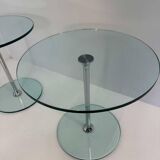 Italian Mid Century Chromed Metal And Glass Coffee Table, 1970s
