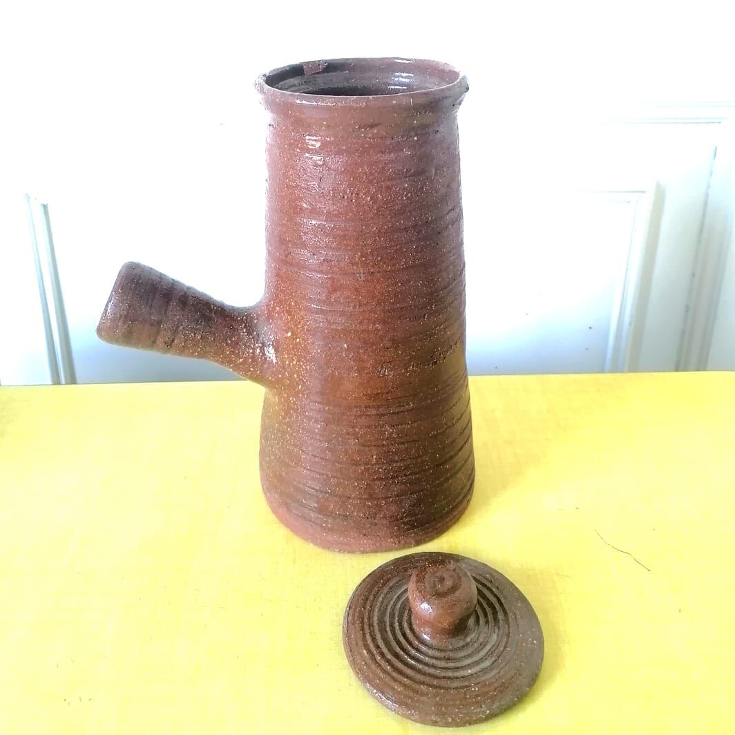 Teapot signed in terracotta 1960s