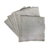 6 serviettes carrées lin mb brodé main dans l’angle