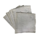 6 square linen napkins with hand-embroidered initials in the corner.