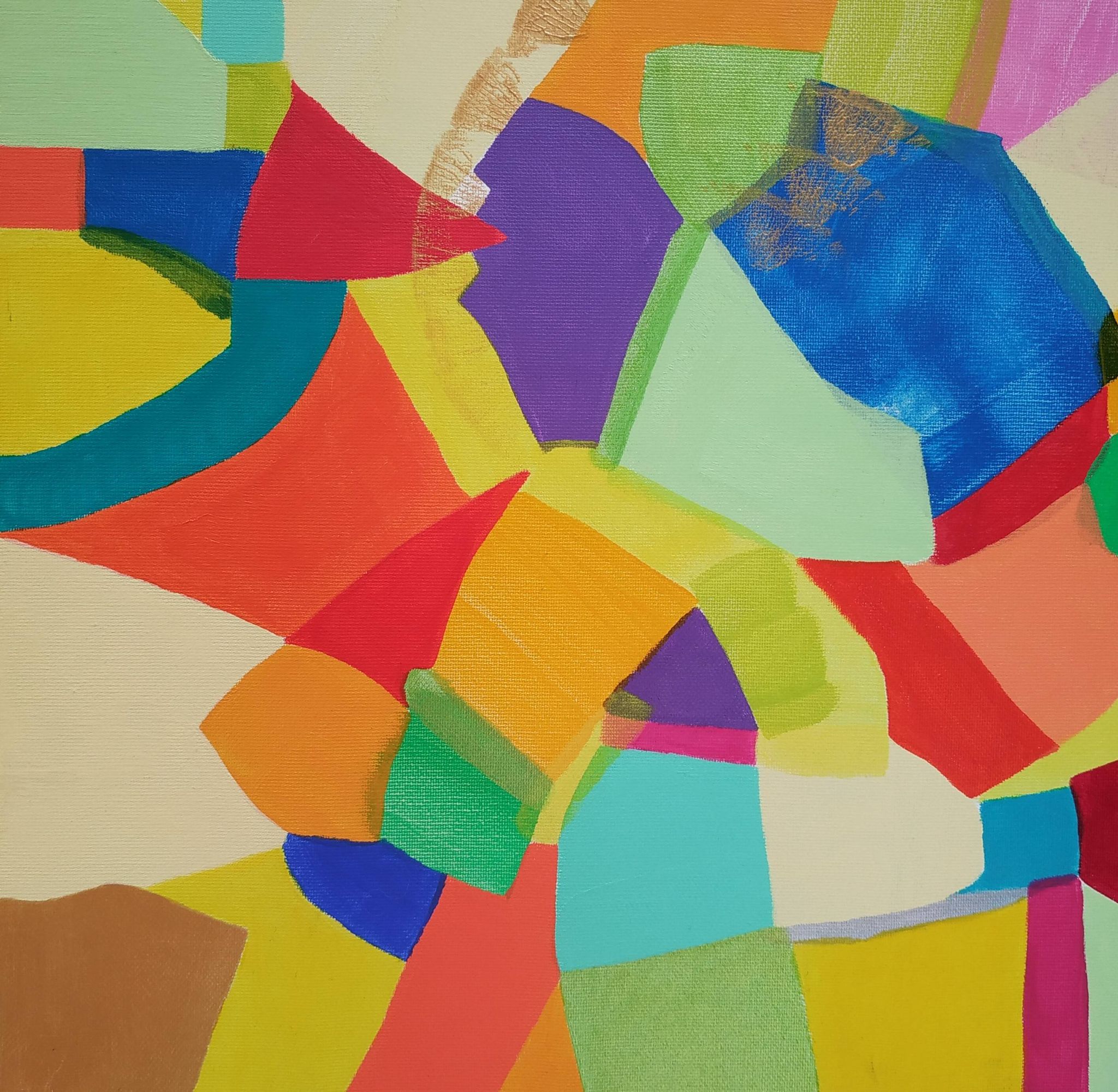 Peinture abstraite le chemin des couleurs