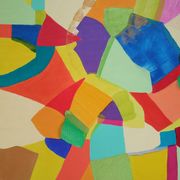 Peinture abstraite le chemin des couleurs