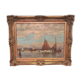 E. Van Laars Boats On  a Lake, mid 20th Century