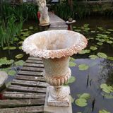 Pair of cast iron vases