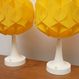 2 Tulip Tablelamps yellow 1970s