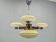 1940s Czechoslovak Art Deco Chandelier in Walnut Chrome and Glass