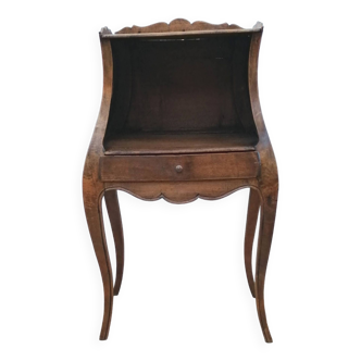 Belly bedside table with Louis XV style walnut mirror early 20th century 1920.