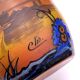 Vase Art Déco en verre peint et émaillé, signé Clio, circa 1920