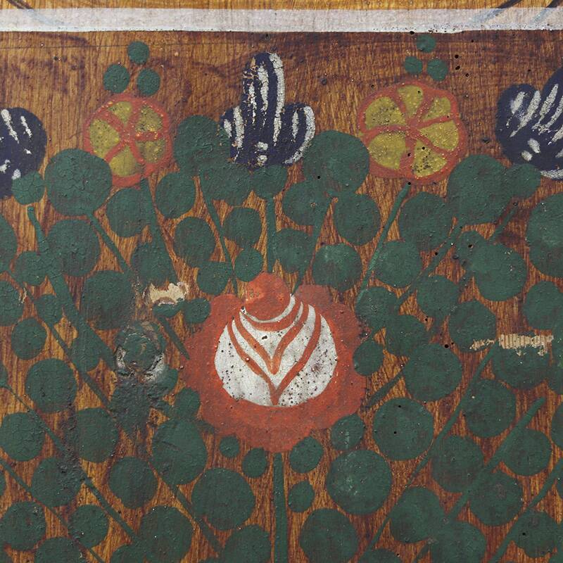 Folk art painted bridal armoire